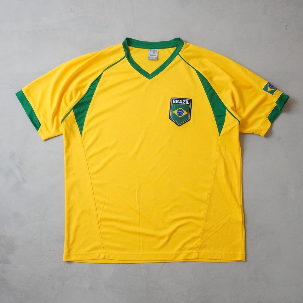 Brazil National Team Soccer Jersey Mens XL Yellow Short Sleeve V-Neck Vintage